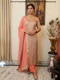 Pink & Gold Jamawar Cotton Unstitched Suit Set