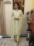 Lime Green Cotton Unstitched Suit Set