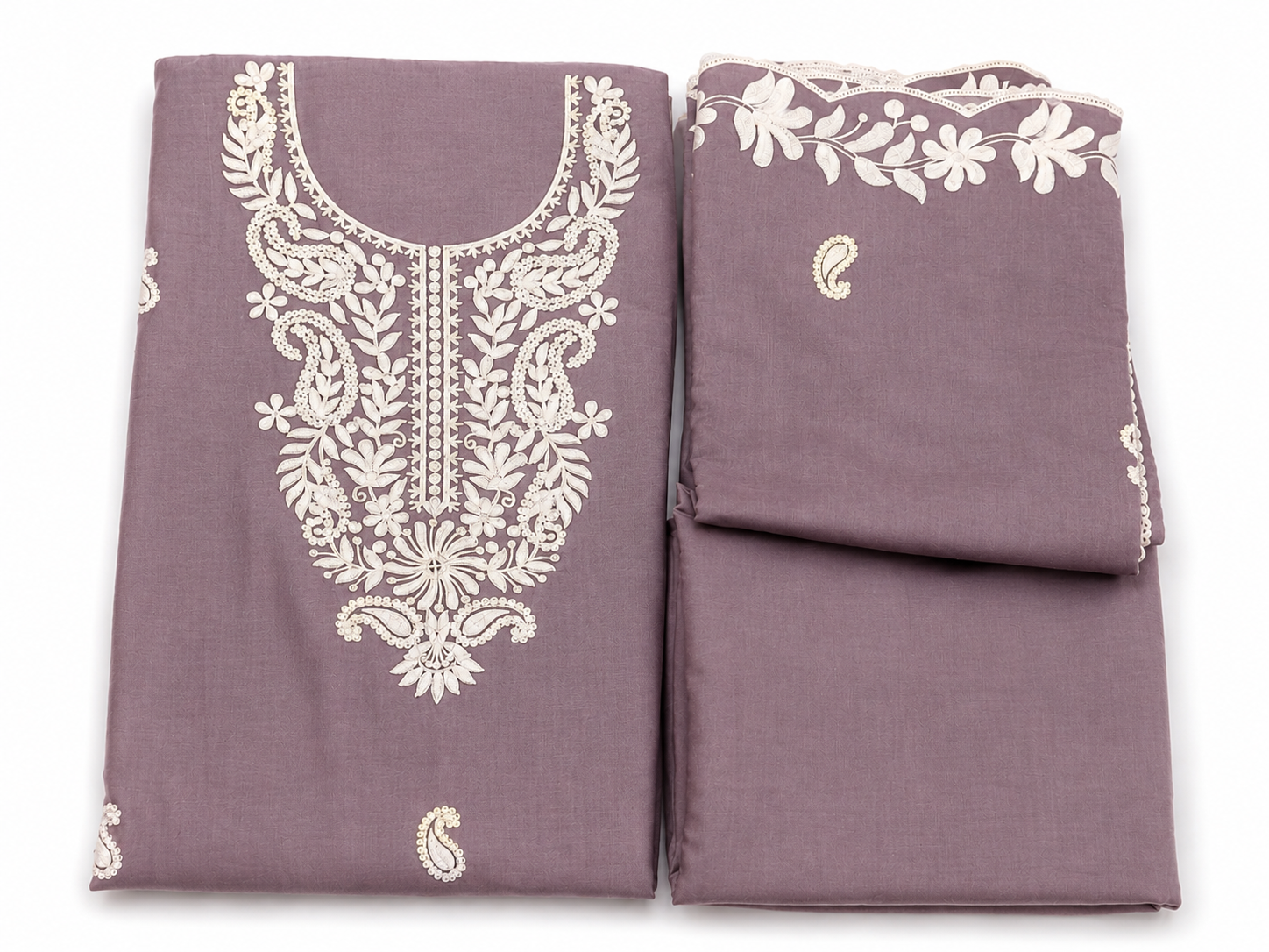 Violet Modal Silk Unstitched Suit Set