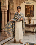 White Cotton & Phulkari Unstitched Suit Set