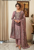 Wine Mul Cotton Unstitched Suit Set