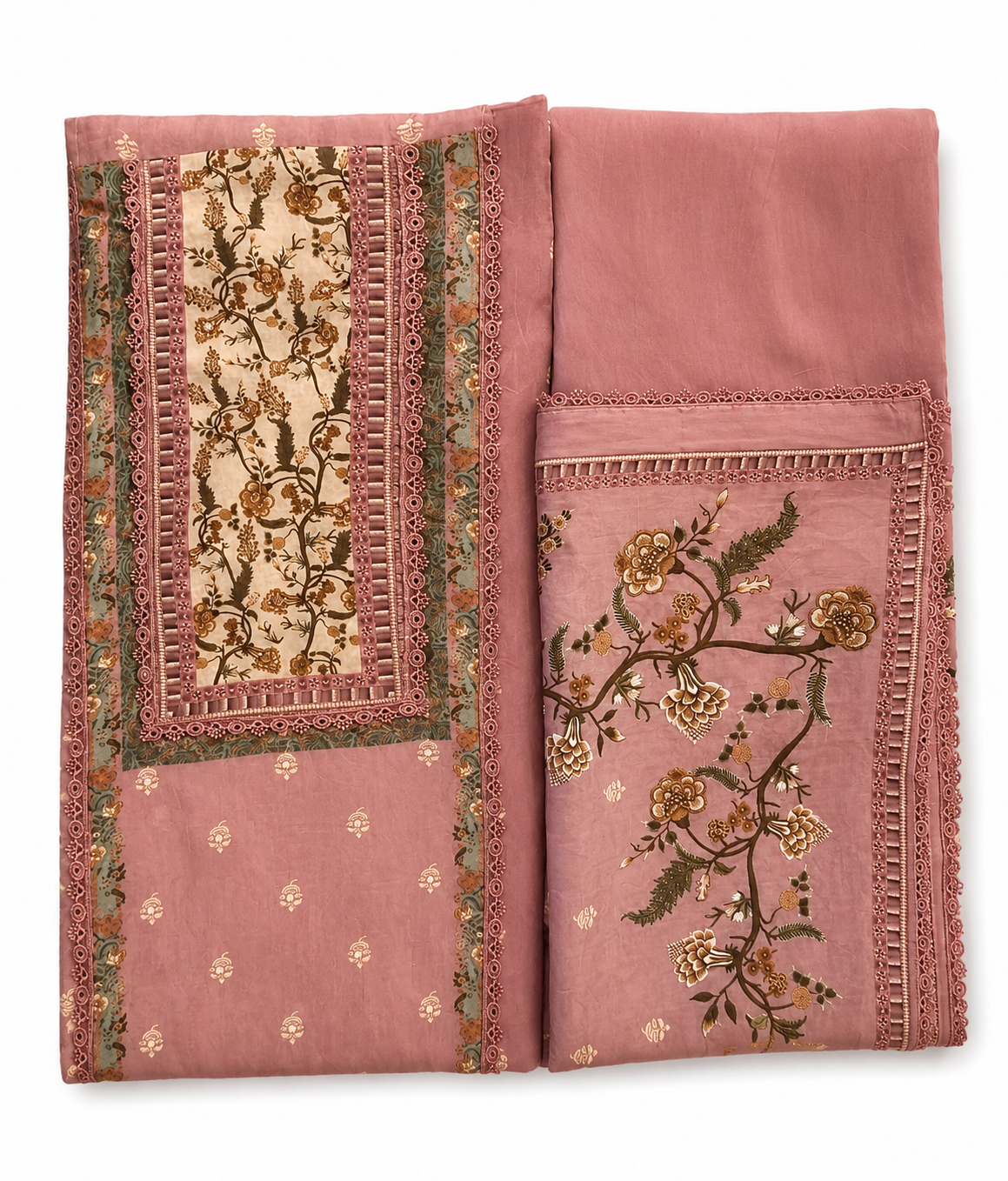 Wine Mul Cotton Unstitched Suit Set